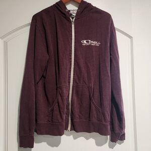 O'Neill Maroon Zip-Up Hoodie